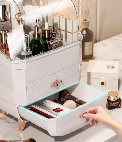 boite à rangement maquillage blanc grand tiroir 