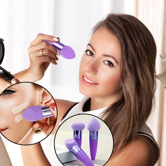 pinceaux maquillage – vue d'ensemble des 3 pinceaux inclus