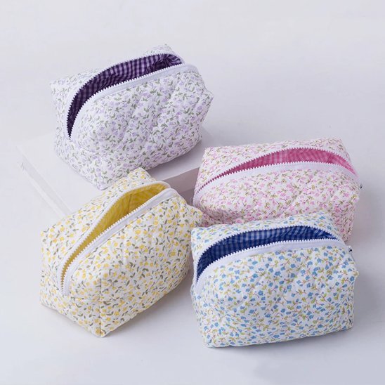trousse maquillage fleurie elegante 4 couleurs